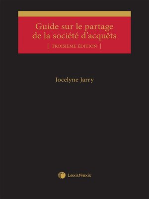 cover image of Guide sur le partage de la société d'acquêts